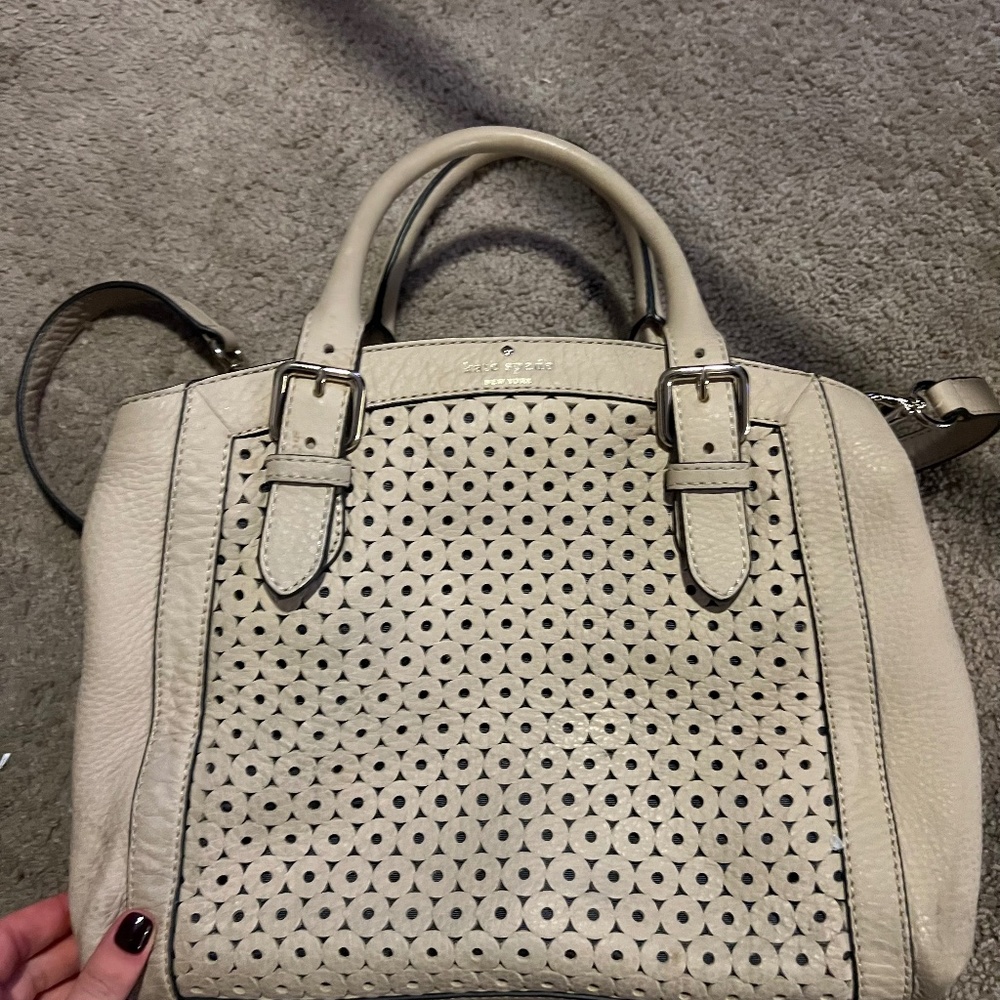 Kate Spade New York Cream detailed Leather Handbag